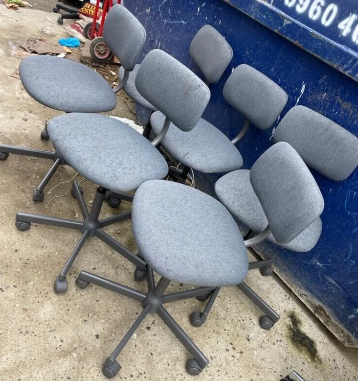 IKEA Bleckberget Swivel Chair Office In Grey Fabric eBay