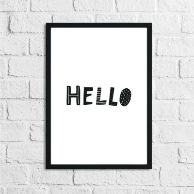 Skandinavisches Hello Word Kinderzimmer Schlafzimmer Wanddeko Druck