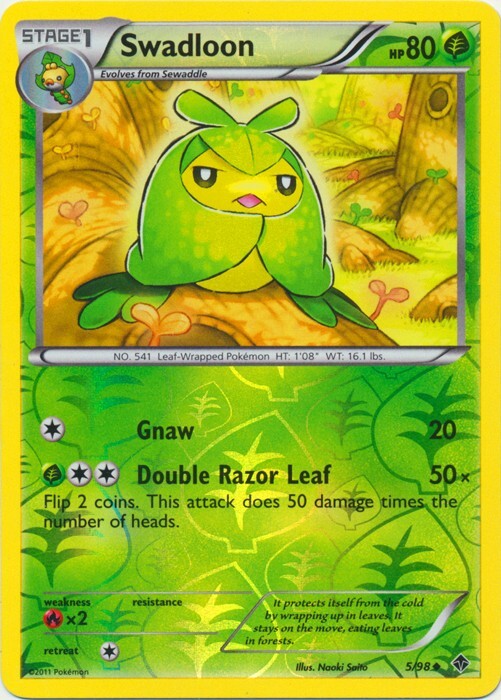 Swadloon 5/98 Reverse Holo Emerging Powers Pokemon Card NM