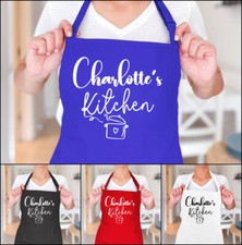 Personalised Apron for Her with Pocket Kitchen Chef Workwear Printed Custom Text