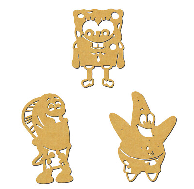 Cartoon Sponge Bob Schwammkopf MDF Laser ausgeschnitten kreativ Basteln Vorlage