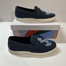NUEVO Zapatos sin cordones de lona Katy Perry The Kerry Anchor para mujer talla 6,5 azul denim