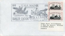 ENVELOPPE US MAINE ENTENNIAL REMEMBER THE MAINE / BANGOR STATION / KEMS 1998