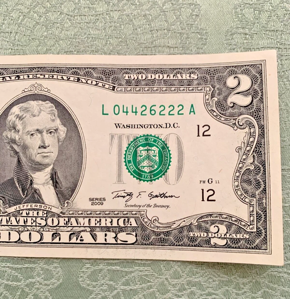 2009 SERIES $2 DOLLAR Bill Stamp L12 San Francisco - Image 3 of 4
