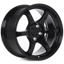 4 CIRCUIT CSF1 17x9 5x114.3 +20  GLOSS BLACK 57DR WHEELS FITS 240SX G35 350Z