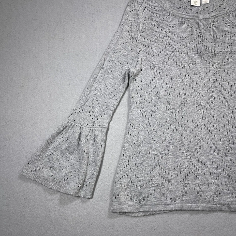 Suéter Saint Tropez West Mujer Talla Grande Tejido Manga Campana Gris Foto 3 de 4