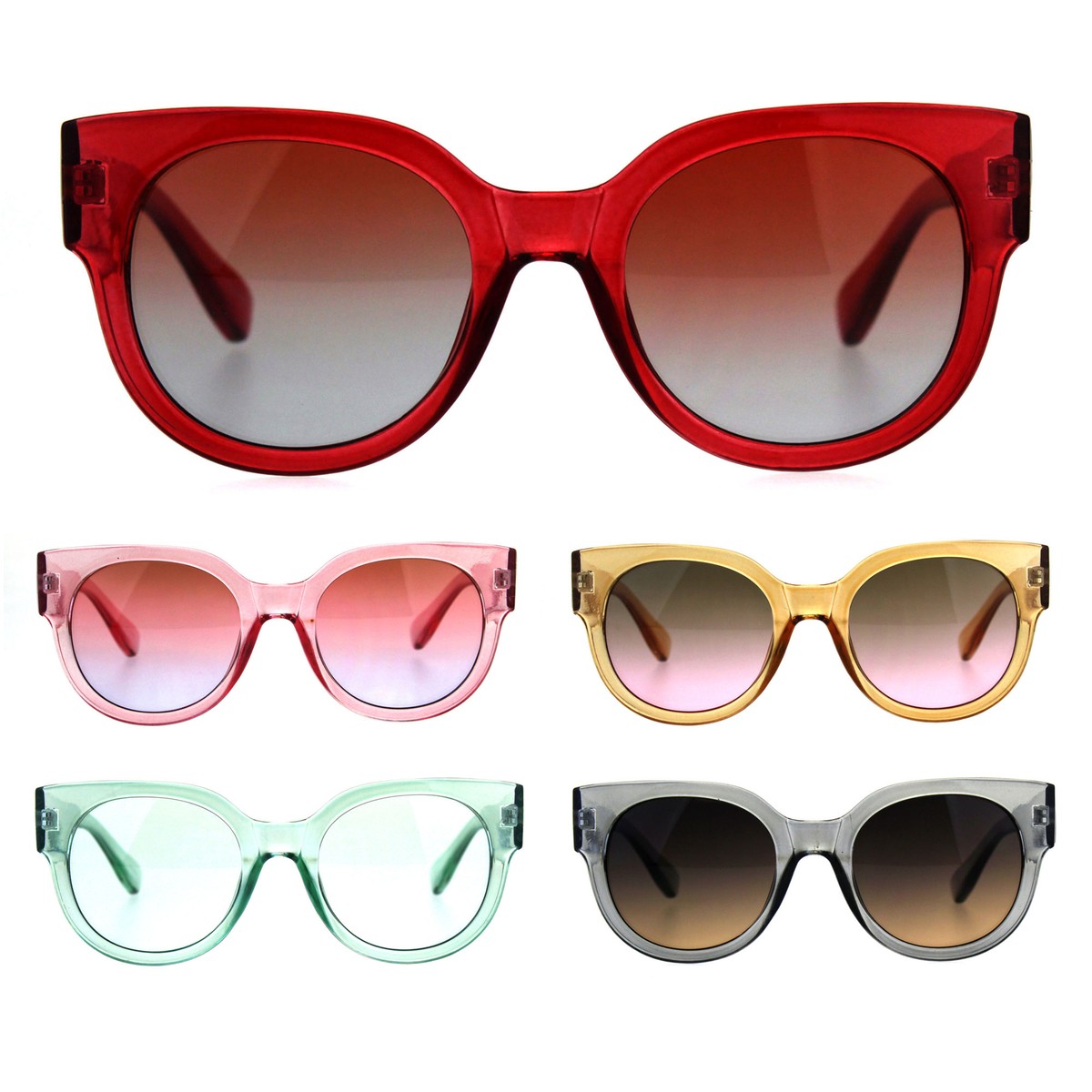 Womens Thick Horn Rim Boyfriend Plastic Nerd Sunglasses