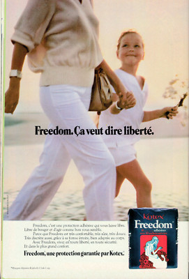 WERBUNG 1978 FREEDOM ES BEDEUTET FREIHEIT EIN SCHUTZ GARANTIERT VON KOTEX