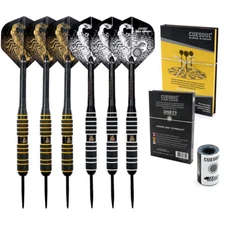 CUESOUL 6 Pack Professional Steel Tip Darts Set 24g Scorpion Dart Set