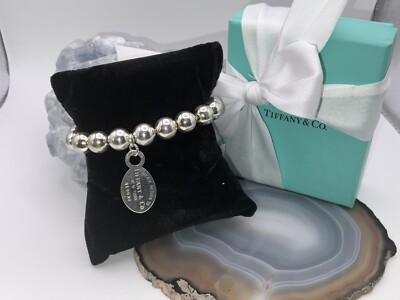 7.5'' Return To Tiffany & Co Bead Bracelet  Oval Put On After Purchase w/Box