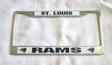 SAINT ST LOUIS RAMS EMBOSSED CHROME LICENSE PLATE FRAME 6 - NEW