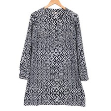 Gap Tunic Dress Navy White Women's Large Geometric Hexagonal Retro Modern Print