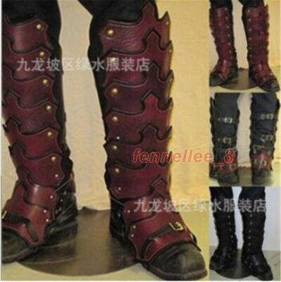 Shoes Boots Cover Medieval Renaissance Leg Leather Scaly Wrap