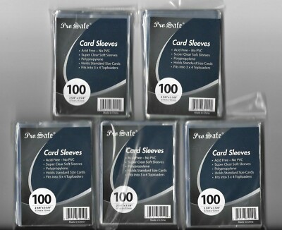 500 SOFT SLEEVES CARD HOLDERS BRAND NEW CRYSTAL CLEAR TOP LOAD FREE SHIPPING 