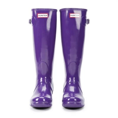 HUNTER WOMENS TOUR BOOTS UK4 Purple Original Casual Fold Up Wellington Rubber 4