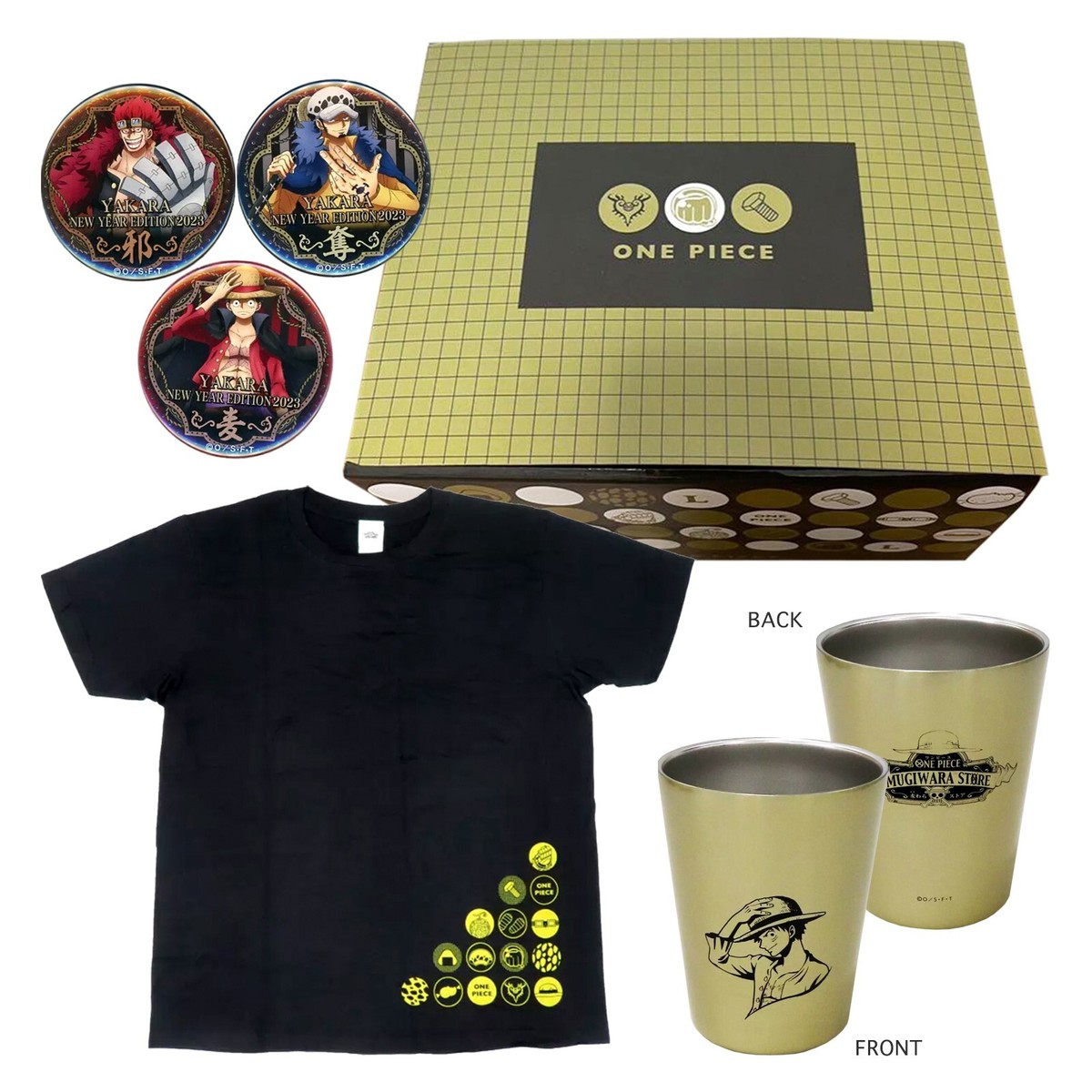 ONE PIECE Big Pirate Bag 2023 Kurogane T-shirt L Pin Badge Tumbler