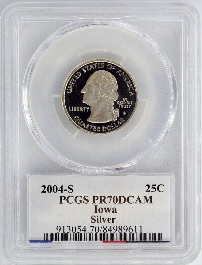 :2004-S S25C WASHINGTON IOWA QUARTER PCGS PR 70 DCAM SILVER RARITY R3 TOP-POP - Image 2 of 2
