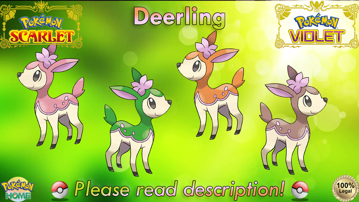 🍊Shiny/Non-shiny Deerling forms 6IV🍇Pokémon Scarlet/Violet (💯Legal)