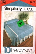 122 Vintage Simplicity Sewing Pattern 10 Bedcovers Instruction Cards OOP Sew 