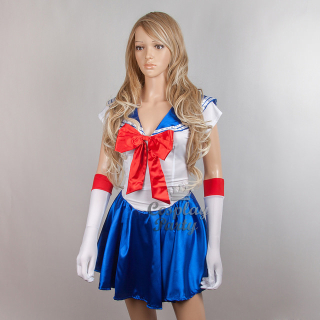 Japanese Anime Sexy Sailor Moon Girl Dress Costume w/Glove Set for Cosplay ...