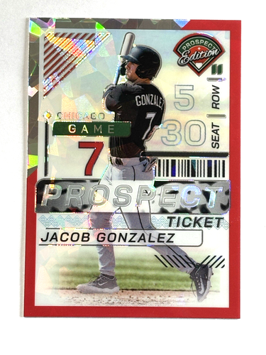2024 Panini Prospect Edition Jacob Gonzalez Red Ice Prizm Prospect Ticket #136 - Picture 1 of 2