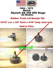 1964 1972 Buick Skylark GS 350 400 Stage Trunk Lid Rubber Bumper Kit USA