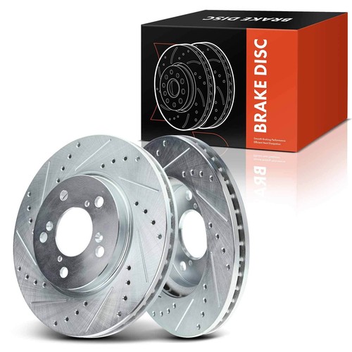 Brakeszone Drilled & Slotted Brake Rotors And Ceramic Pads For Honda Odyssey 2005-2010 3.5L V6