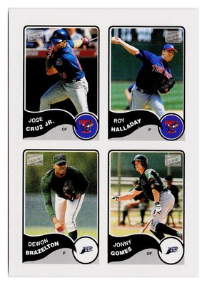 Brazelton / Gomes /Jose Cruz /Roy Halladay HOF- 2003 Bazooka 4-on-1 Stickers #38