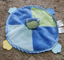 Carters Blue & Green Lion Teether Lovey Security Blanket blankie teething toy