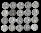 Franklin Half Dollar Roll (20 Coins)  90% Silver (1949-63) Lot A34