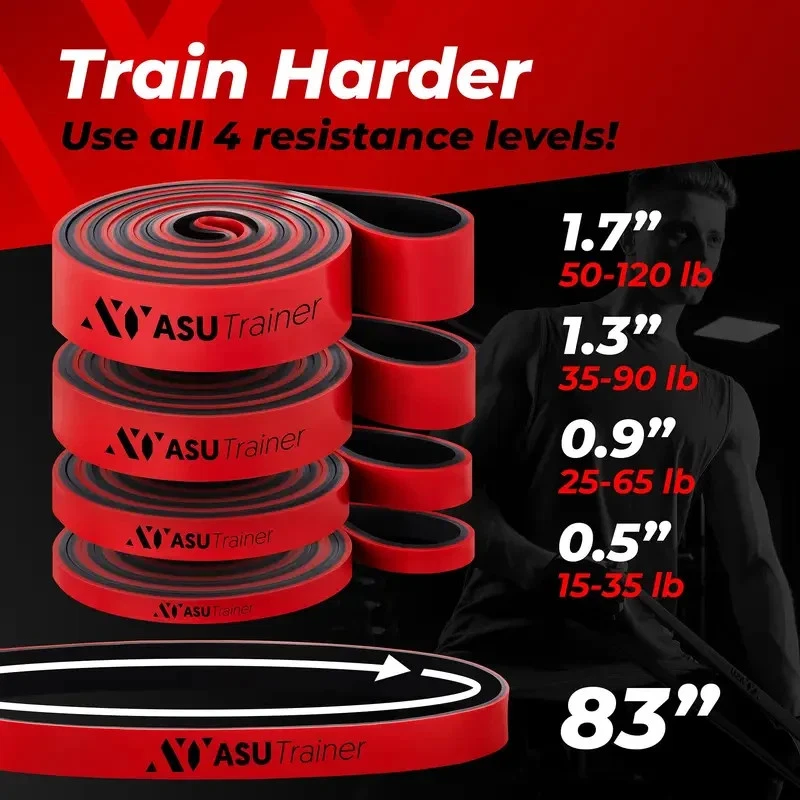 Bandas de resistencia al ejercicio de alta resistencia 4 bandas de asistencia para gimnasio levantamiento de pesas Foto 3 de 4