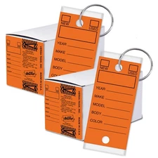 500 Self-Protecting Paper Key Tags with Chrome Rings for Cars & RVs