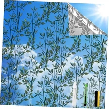 One Way Privacy Film, Window Tint for 17.5 in X 78.7 in Silver-leaves