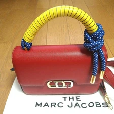 MARC JACOBS Leather Shoulder Bag Red Genuine Leather Crossbody Authentic
