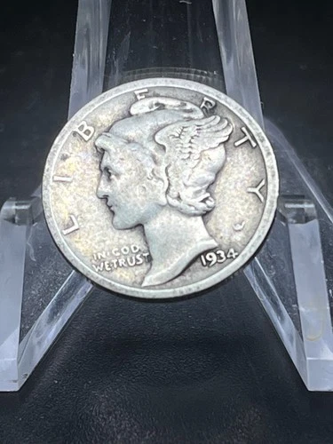 1934 D  Mercury Dime circulated 90% Silver Fine  # RJ152