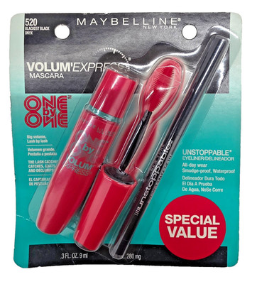 Maybelline Volum'Express Mascara UNSTOPPABEL Eyeliner-520 BLACKEST BLACK|ONYX