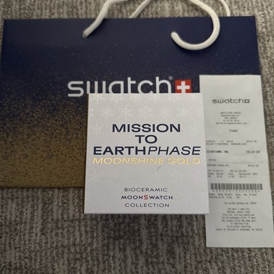Omega Swatch MISSION TO EARTHPHASE Moonshine Gold SNOOPY MoonSwatch New Bag