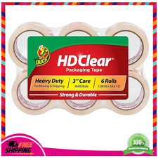 HD Clear Packing Tape 6 Rolls - Heavy Duty Tape for Moving Shipping