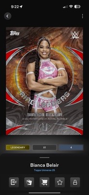 Digital Card Topps WWE Bianca Belair 10cc Universe Red Magma Ring Leaders