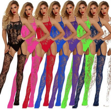 Babydoll Body Stocking Lingerie Erotic Fishnet Sexy Ladies Sleepwear Bodysuit