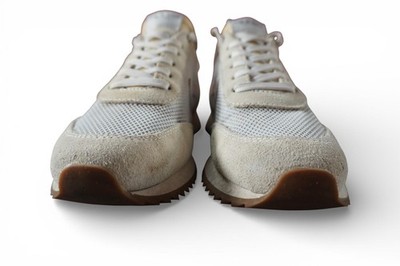 Rag & Bone Shoes Womens 8.5 Beige Suede Mesh Retro Lace Up Sneakers Gum Sole