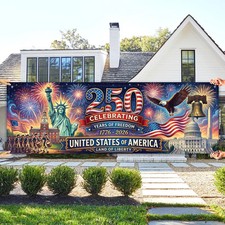 USA 250th Anniversary Banner Patriotic American Event Decor