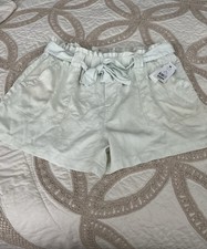 Time Tru Women  s Shorts XL 16-18 Pull-On High Rise Grayish Ivory , Tencel NWT