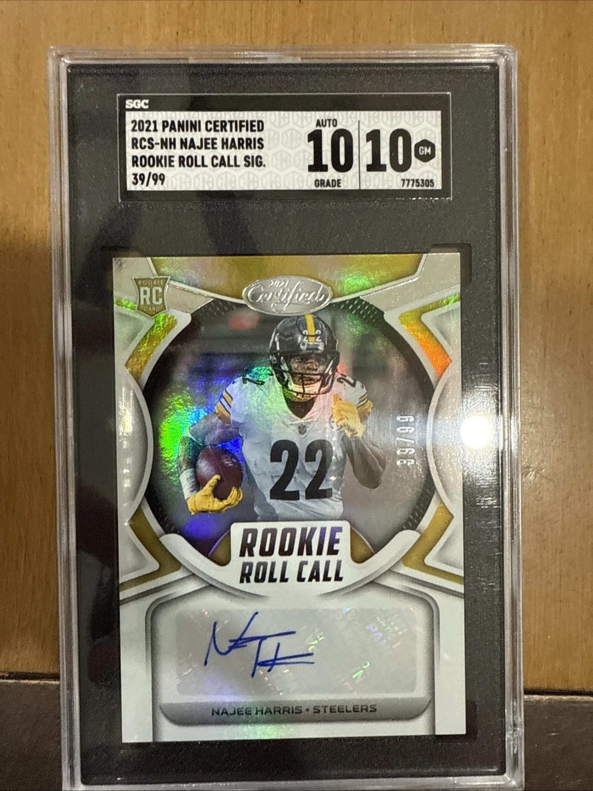 Najee Harris Panini Certified Rookie Roll Call Signatures #RCSNH Base