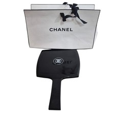 Chanel Hand Mirror Handheld 9.25 Black Vintage