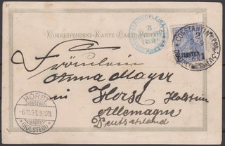 === DAP TÜRKEI Mi. 14 auf Bildpostkarte gest. "CONSTANTINOPEL" ===