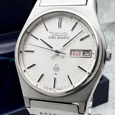 SEIKO KING QUARTZ 5856-7030 Analog Watch Day/Date Dress Men's 1970s From Japan
