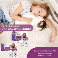Cat Calming Diffuser Pet Anti AnxietyFeline Pheromones Plug UK Relief B9Z7