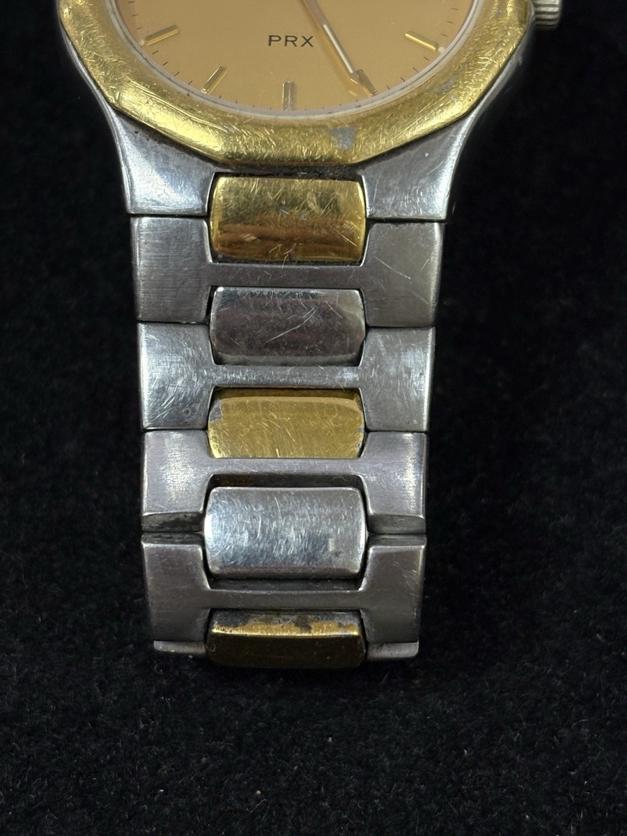Vintage Tissot PRX P580-G Two Tone Men's Quartz 35mm Date Watch | eBay