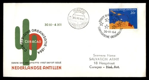 Mayfairstamps Netherlands FDC 1954 Map Caraibische Org Cactus First Day Cover aa